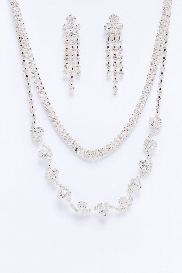 Devotion Necklace And Earring Set - Silver