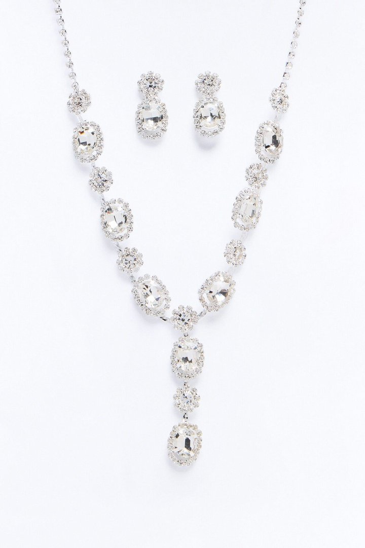 At The Gala Necklace And Earring Set - Silver