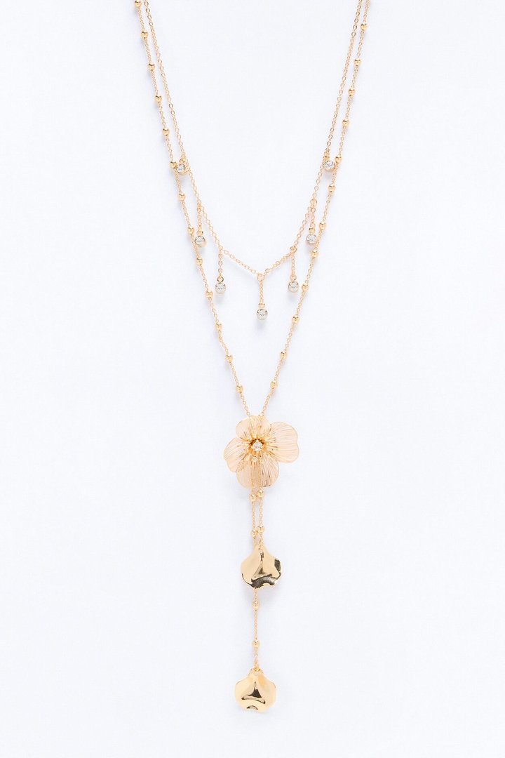 Pretty With A Sting Layered Necklace - Gold