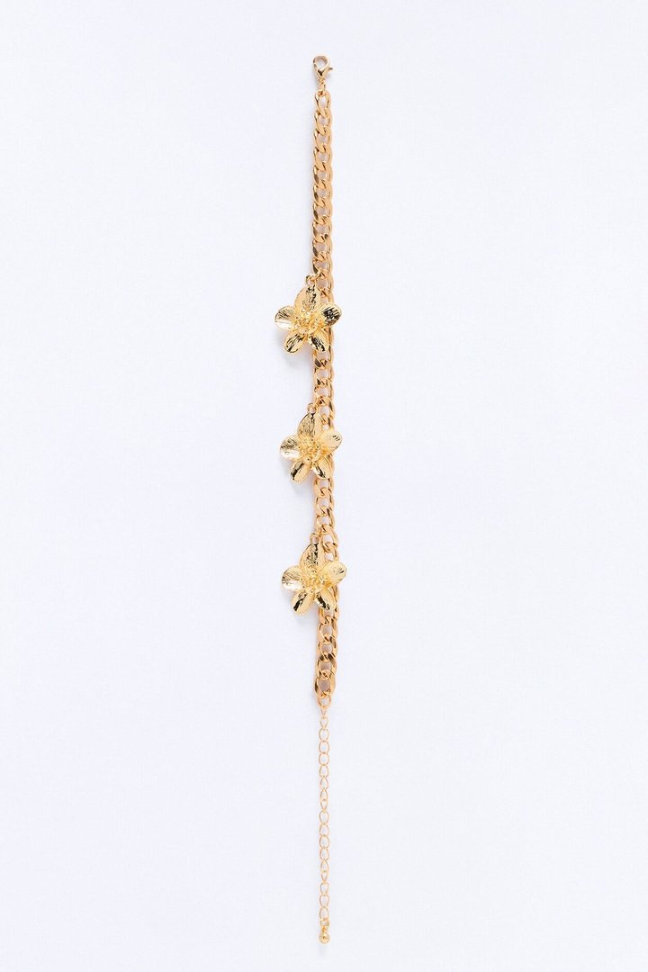 Hawaiian Tiki Flower Anklet - Gold