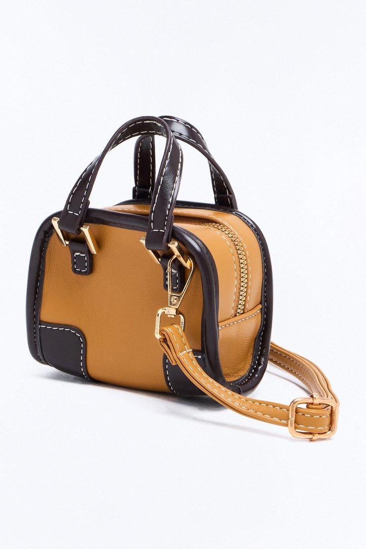Love Me A Mini Faux Leather Crossbody Bag - Brown