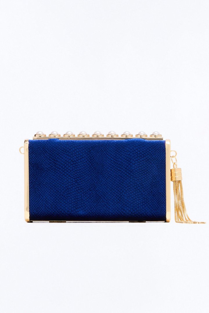 Midnight Siren Velvet Clutch - Blue