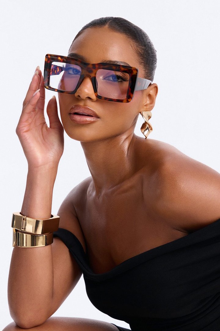 Chunky Flat Top Sunglasses - Tortoise