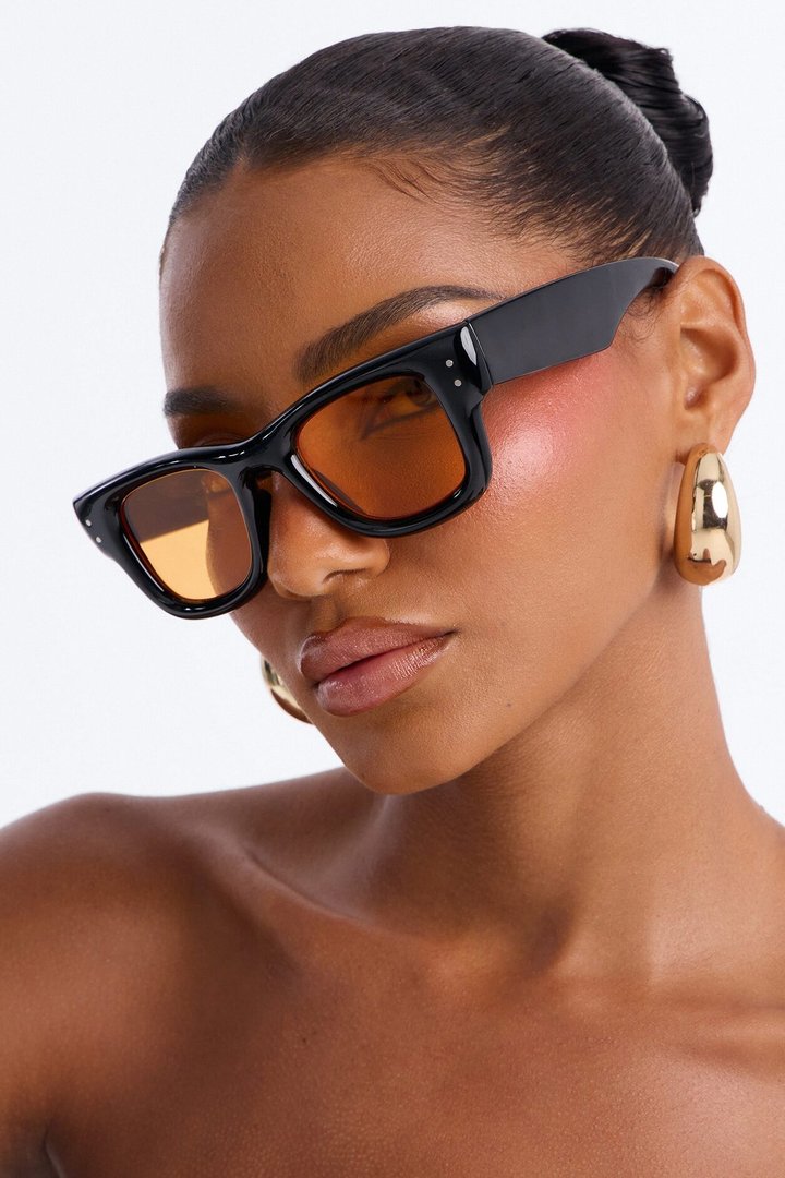 So Care Free Sunglasses - Black/Orange