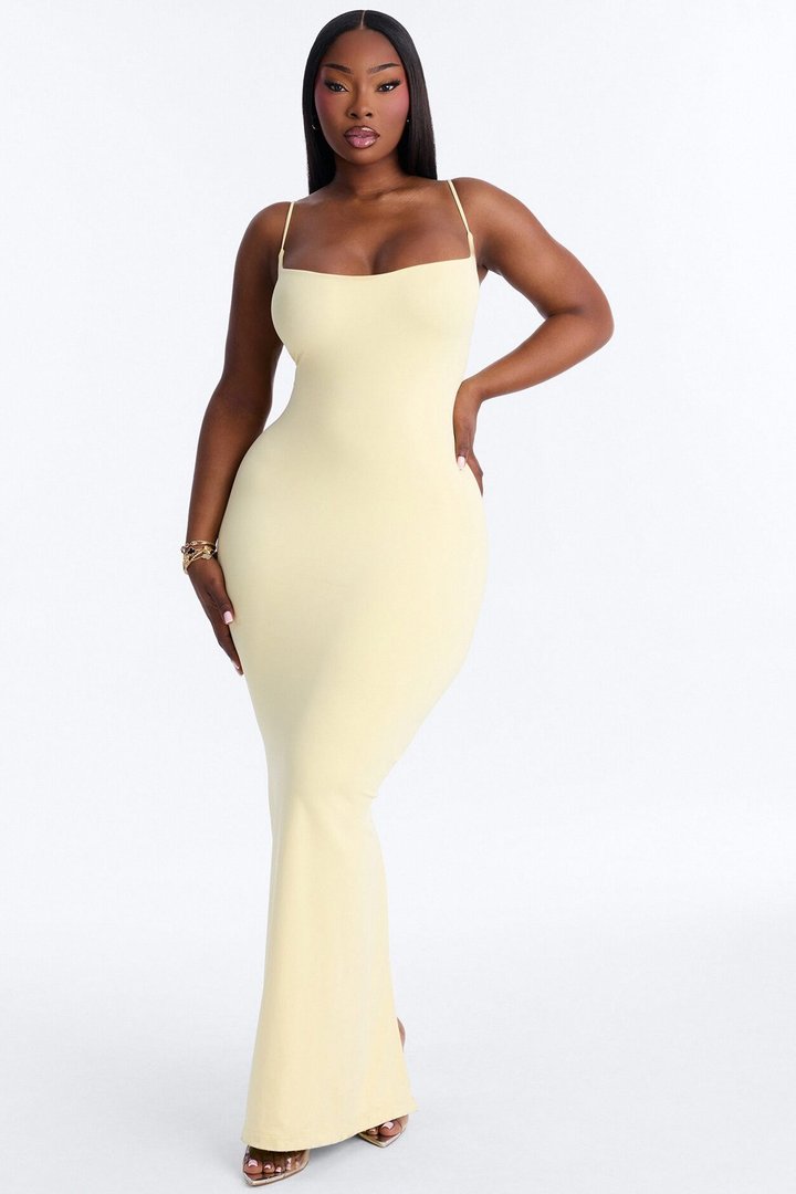 Seamless Smooth Double Lined Maxi Dress - Butter Yellow