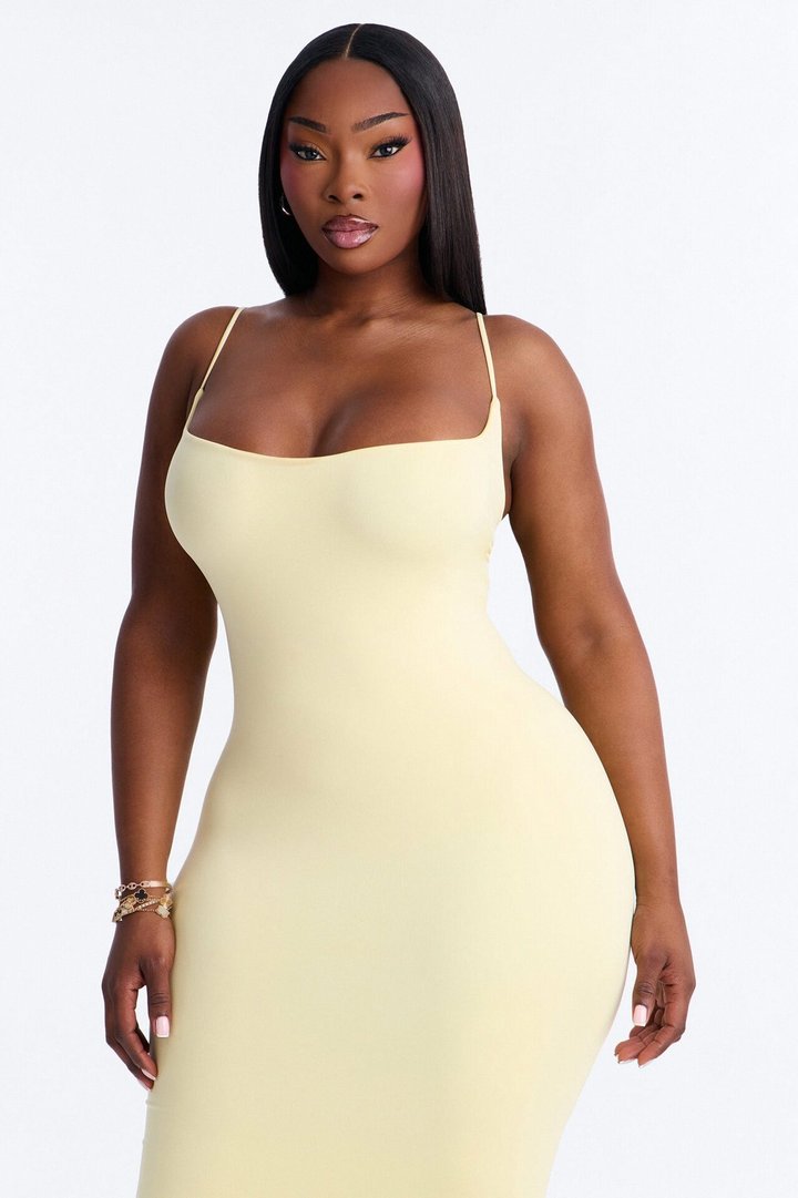 Seamless Smooth Double Lined Maxi Dress - Butter Yellow