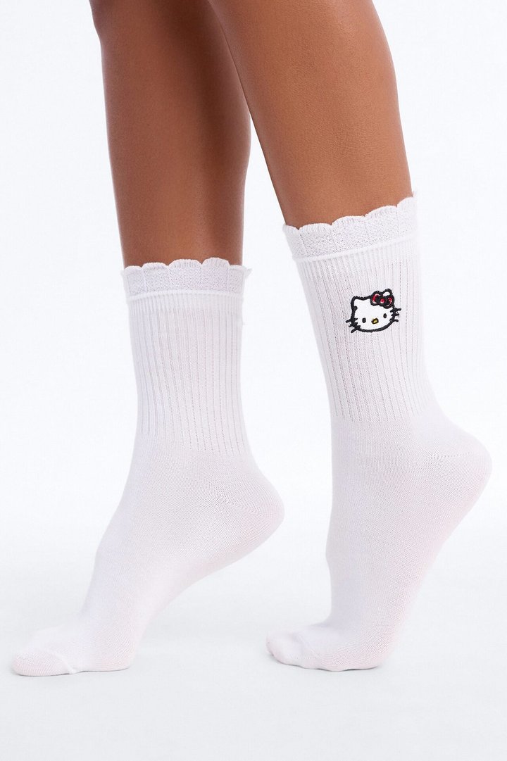 Hello Kitty Cutie Crew Socks - White