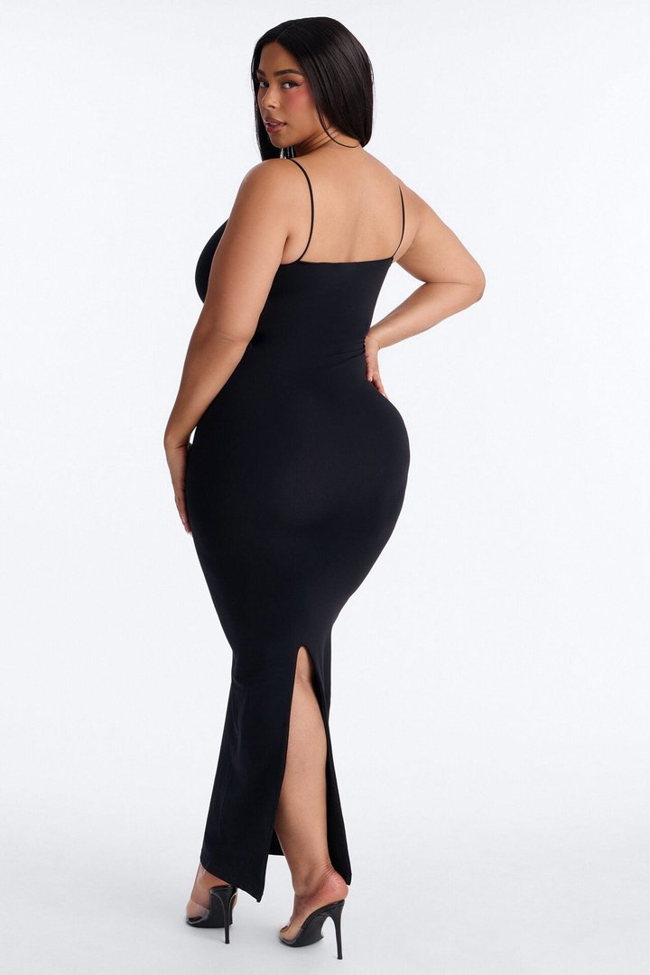 Seamless Smooth Double Lined Maxi Dress - Black