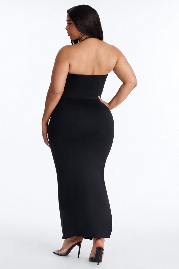 Contour Double Lined Halter Maxi Dress - Black