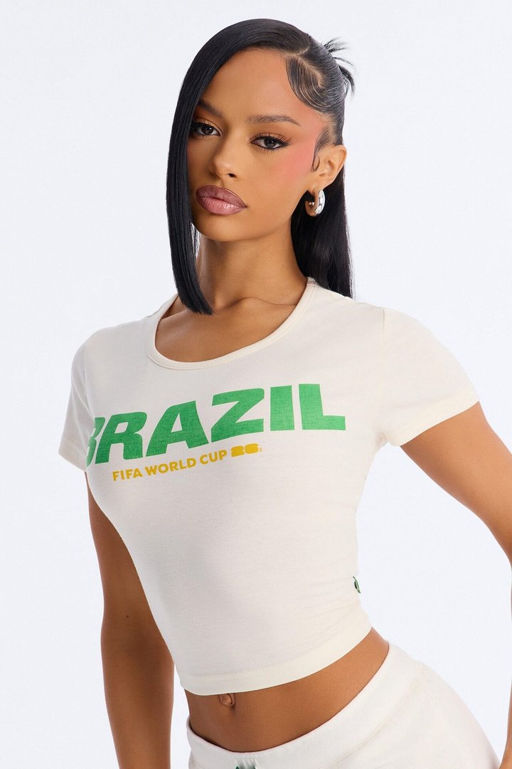 FIFA Brazil Elite Squad Cropped Tee - Cream