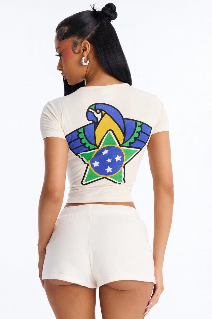 FIFA Brazil Elite Squad Cropped Tee - Cream
