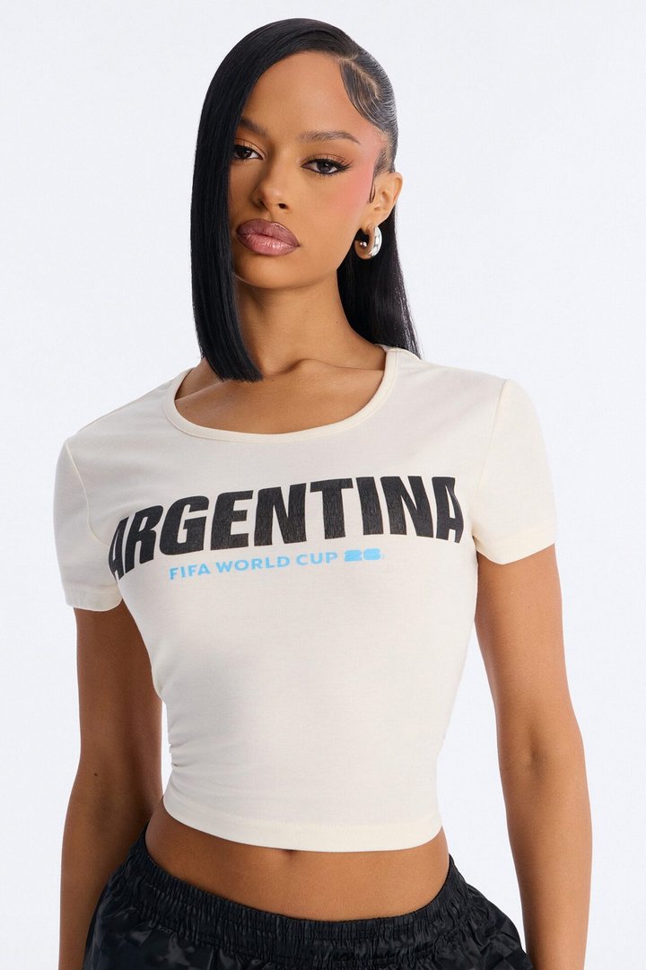 FIFA Argentina Elite Squad Cropped Tee - Cream