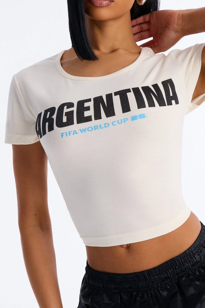FIFA Argentina Elite Squad Cropped Tee - Cream