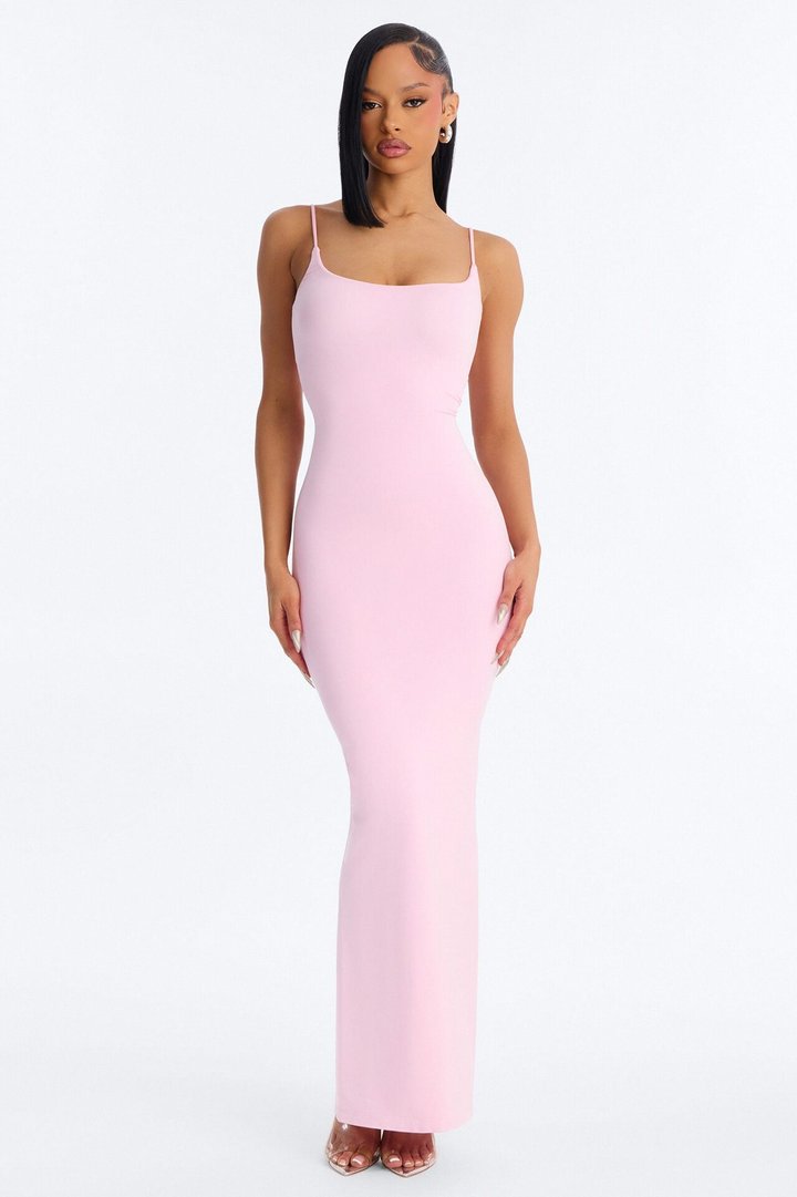 Seamless Smooth Double Lined Maxi Dress - Light Pink