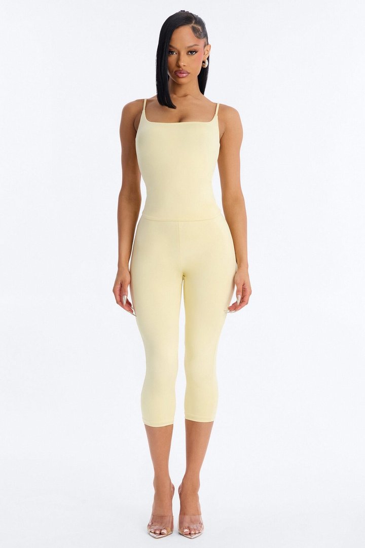 Contour Double Lined Capri Pant - Butter Yellow