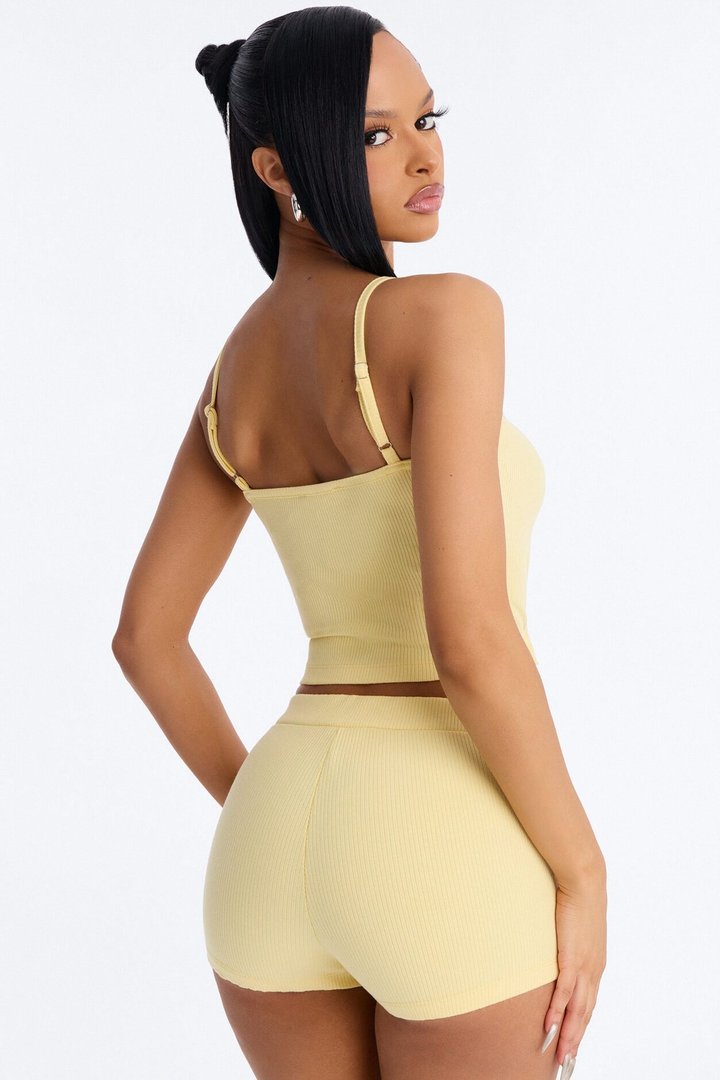 Riley Snatched Mini Short Set - Butter Yellow