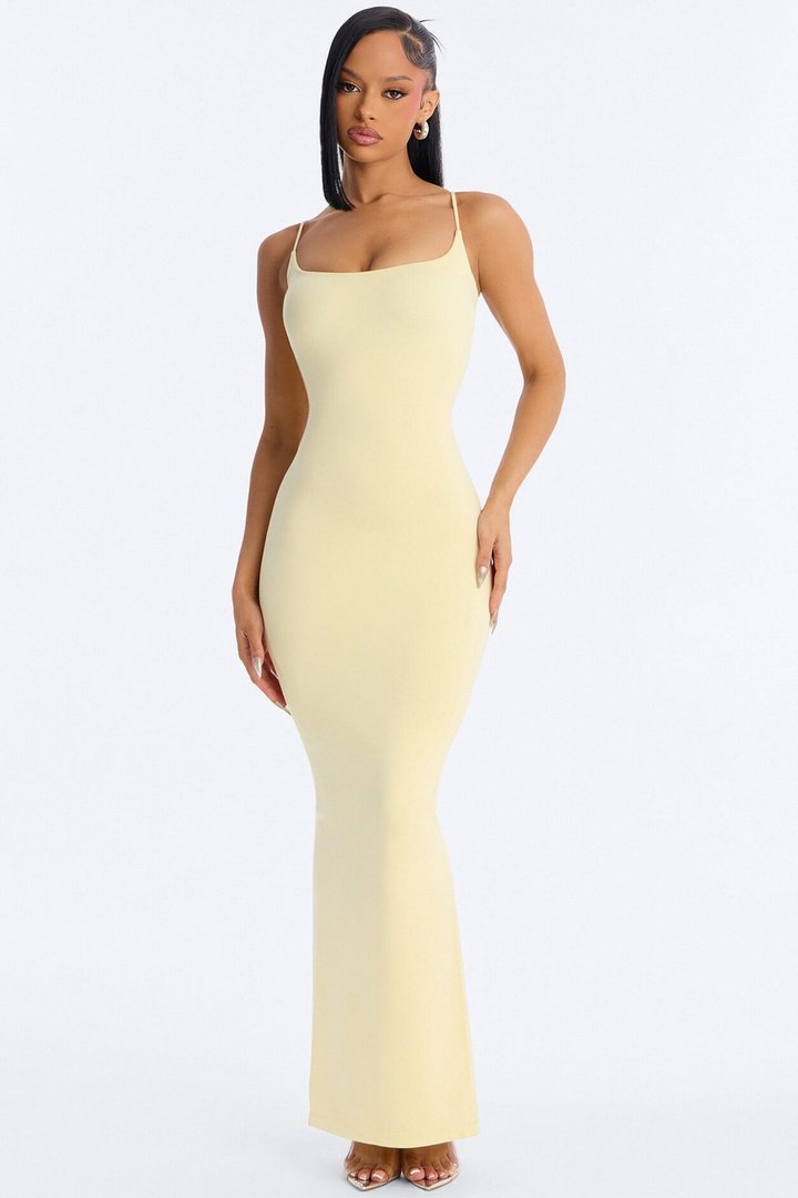 Seamless Smooth Double Lined Maxi Dress - Butter Yellow