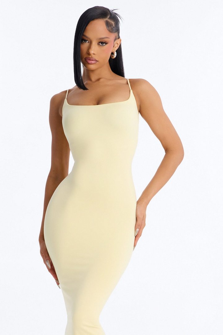 Seamless Smooth Double Lined Maxi Dress - Butter Yellow