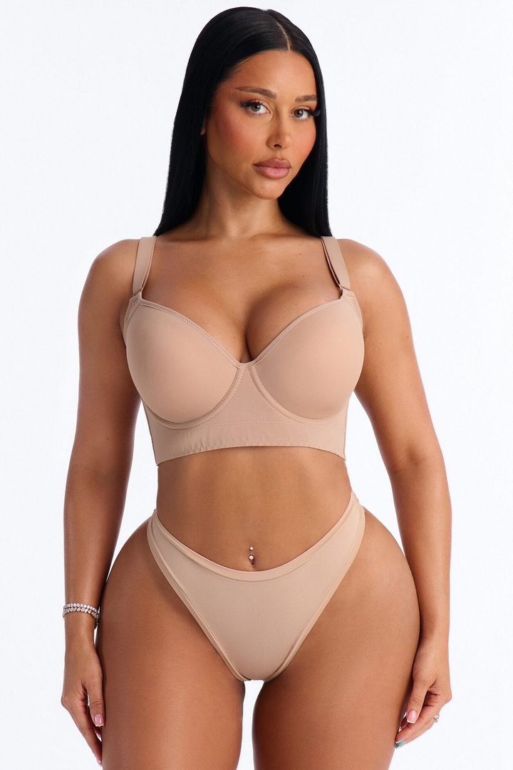 Supportive Underwire Lightly Padded Full Coverage Bra - Nude