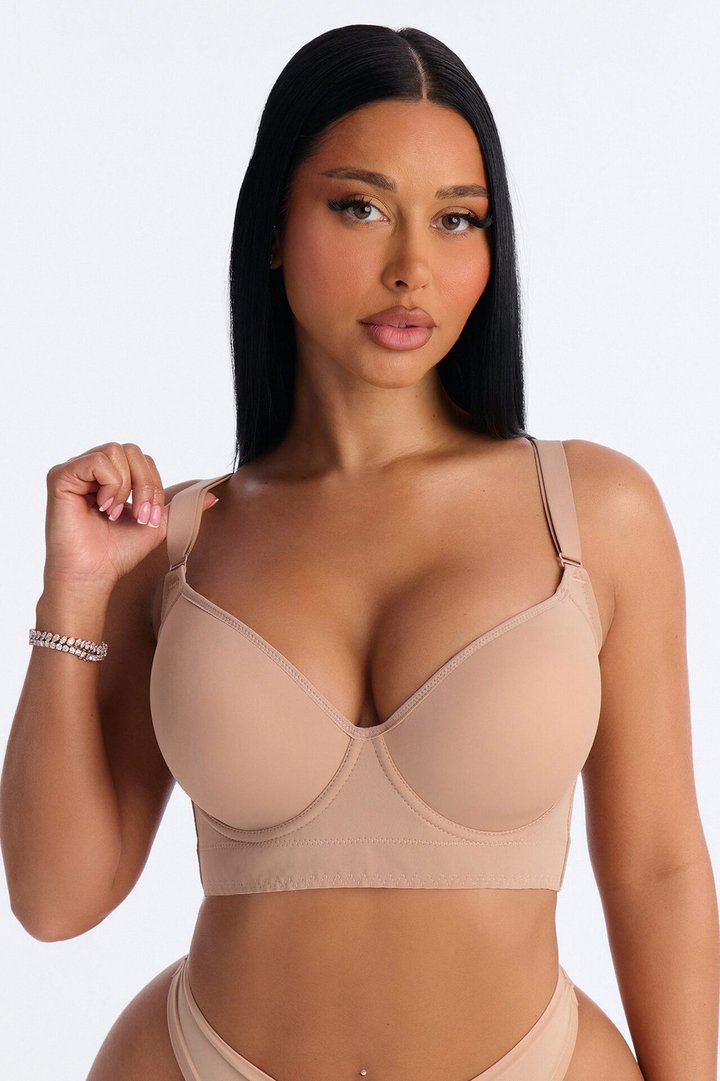 Supportive Underwire Lightly Padded Full Coverage Bra - Nude