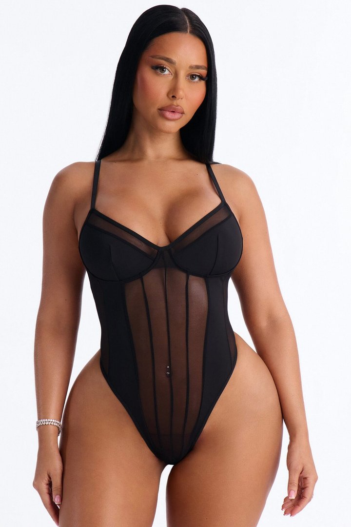 Body Like This Mesh Teddy - Black