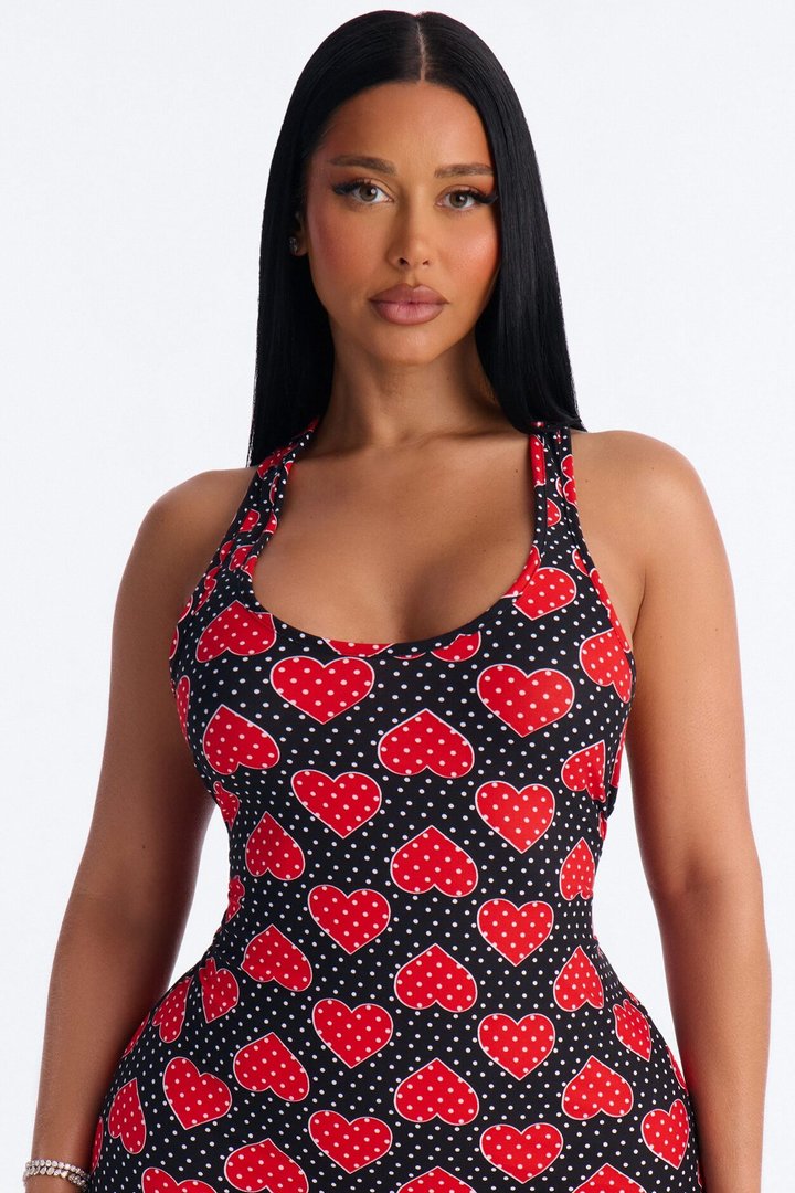Love Me Some Sleep Heart PJ Sleep Dress - Pink/combo