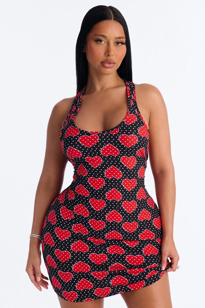 Love Me Some Sleep Heart PJ Sleep Dress - Pink/combo