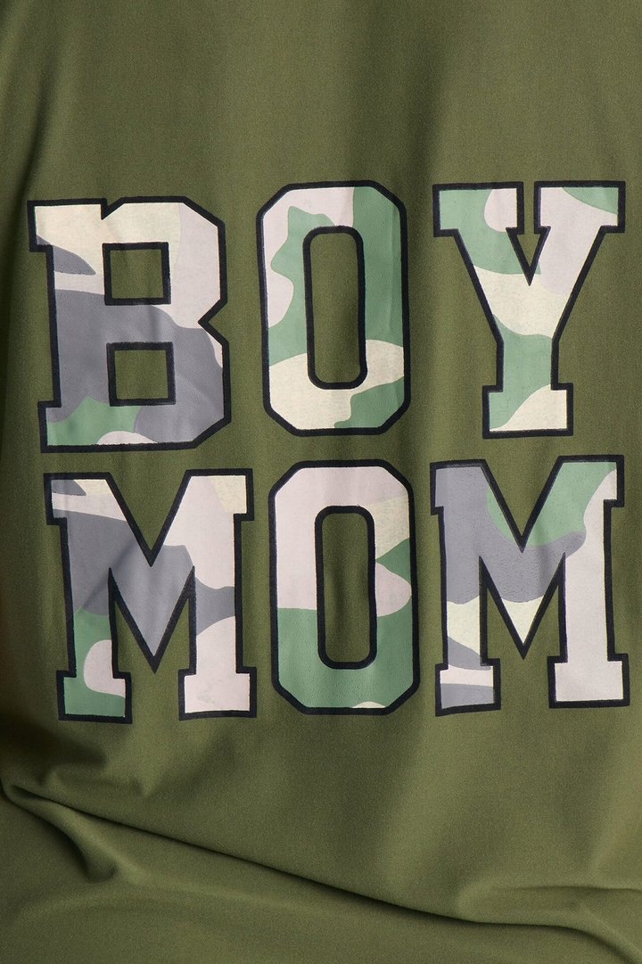 Boy Mom Camo PJ Notch Collar Set - Green/combo