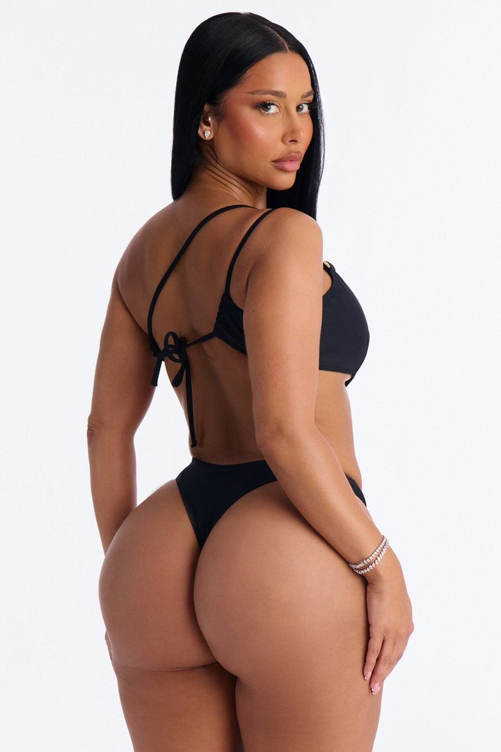 Verina One Shoulder 1 Piece Swimsuit & Sarong Set - Black