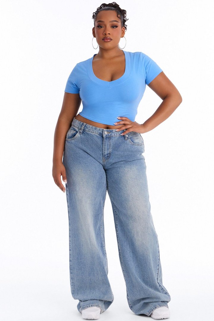 Delaney Short Sleeve Top - Periwinkle