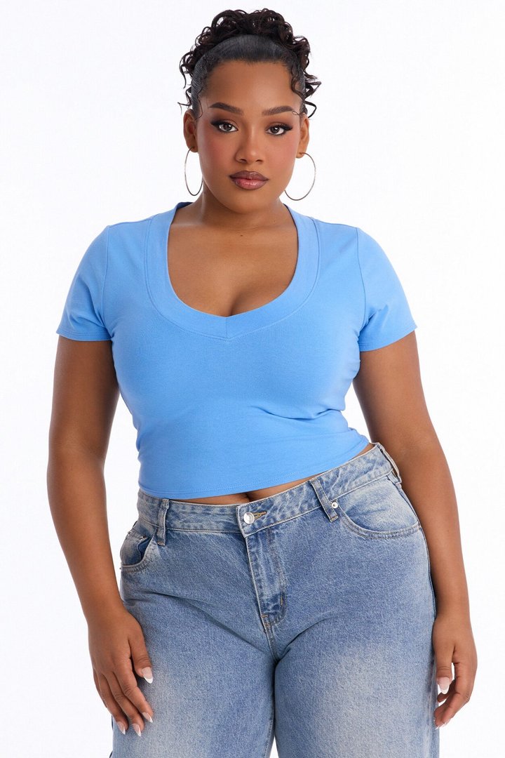Delaney Short Sleeve Top - Periwinkle