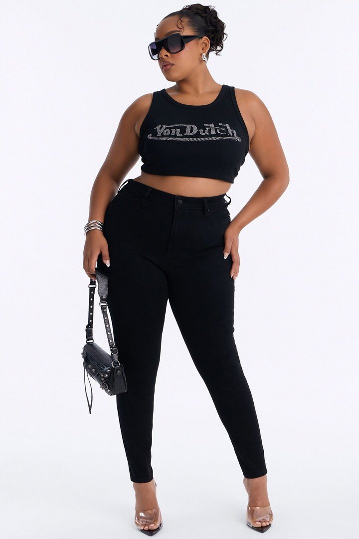 Miami Booty Lifting High Rise Stretch Skinny Jeans - Black
