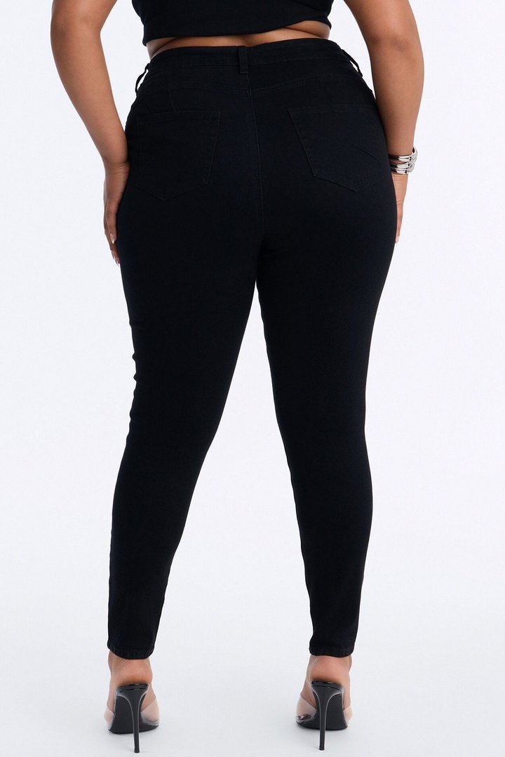 Miami Booty Lifting High Rise Stretch Skinny Jeans - Black