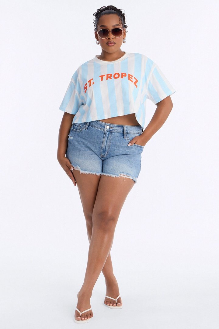 St. Tropez Stripe T-Shirt - Blue/combo
