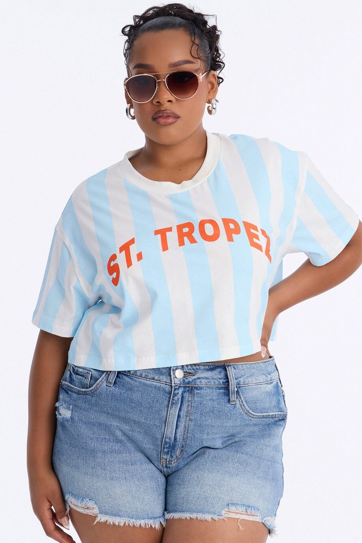 St. Tropez Stripe T-Shirt - Blue/combo