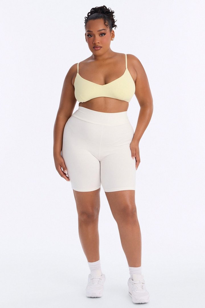 Quinn High Rise Everyday Cotton Biker Short 7″ - White