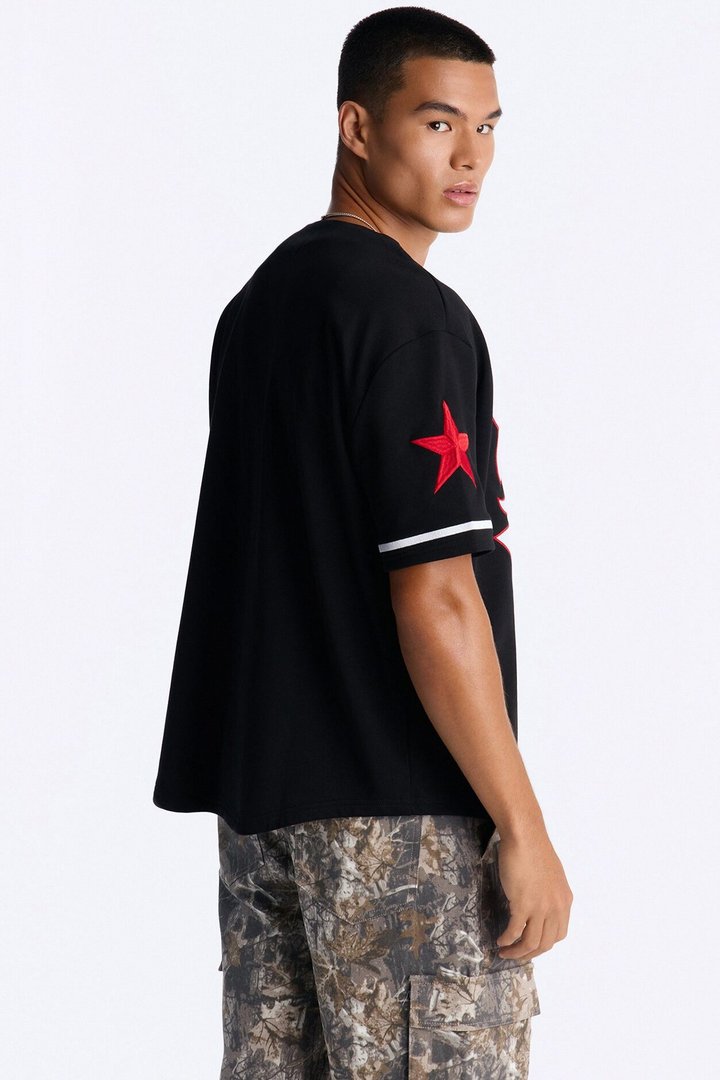 GOAT Patch Baseball Jersey - Black