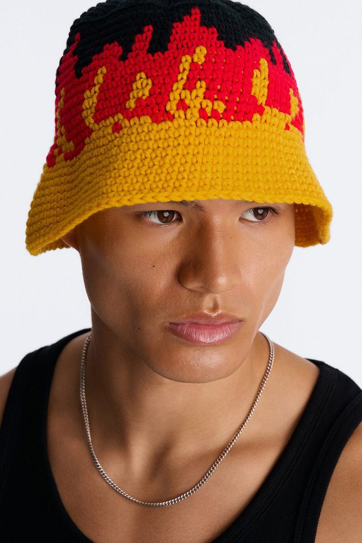 Don't Burnout Knit Bucket Hat - Multi Color