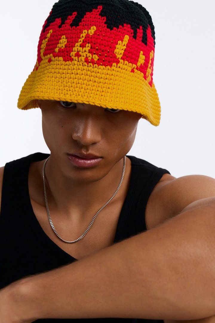 Don't Burnout Knit Bucket Hat - Multi Color