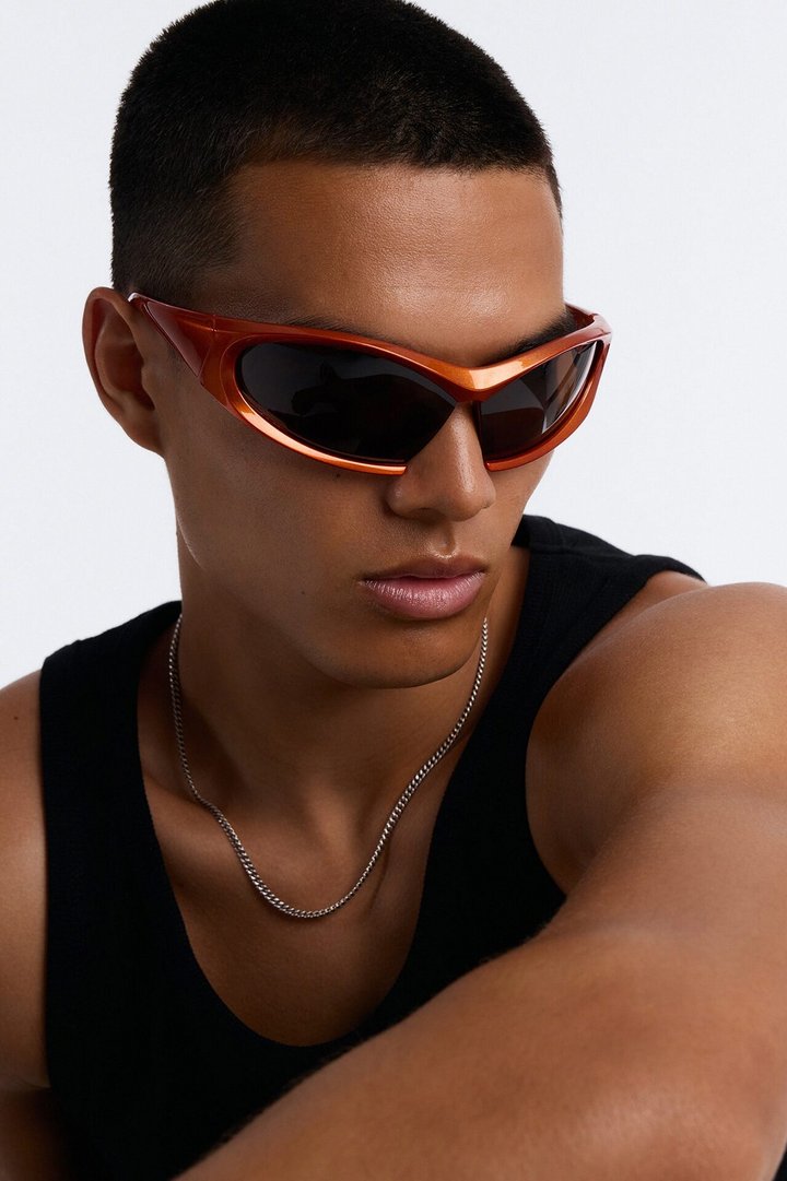 Frosted Metamorphosis Square Sunglasses - Orange