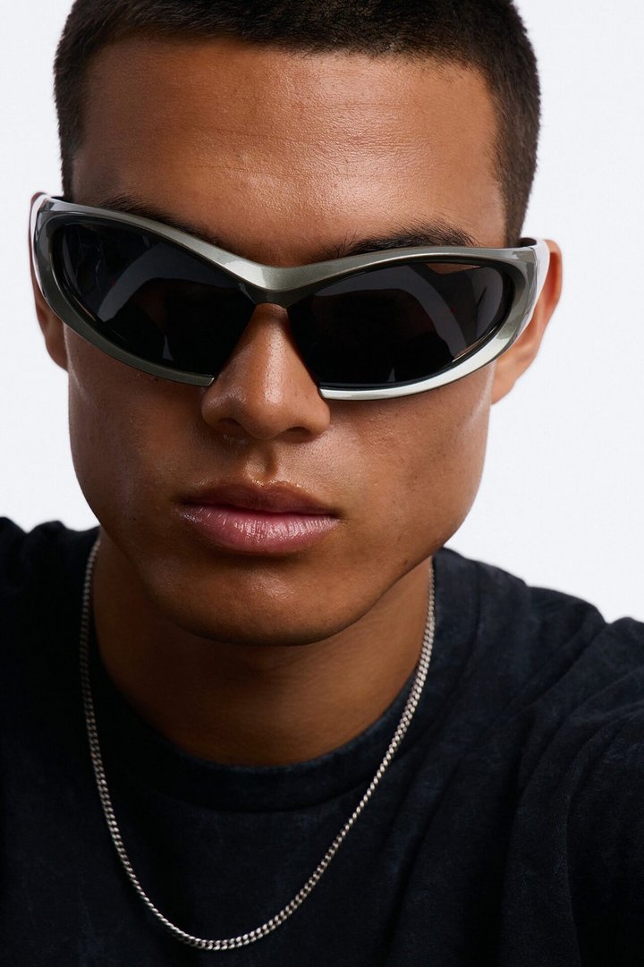 Frosted Metamorphosis Square Sunglasses - Grey