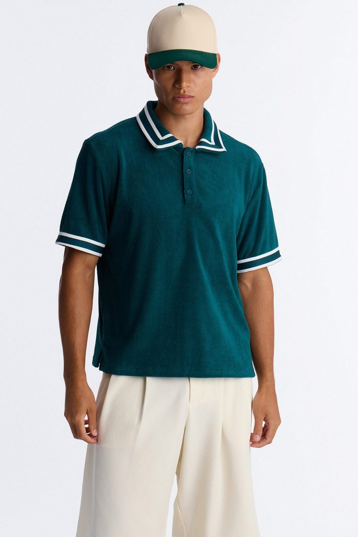 Classic Terry Cloth Polo - Teal