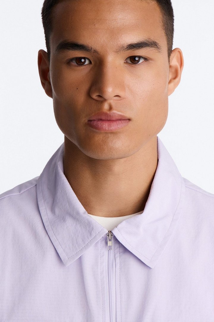 Gable Pocket Quarter Zip Polo - Purple