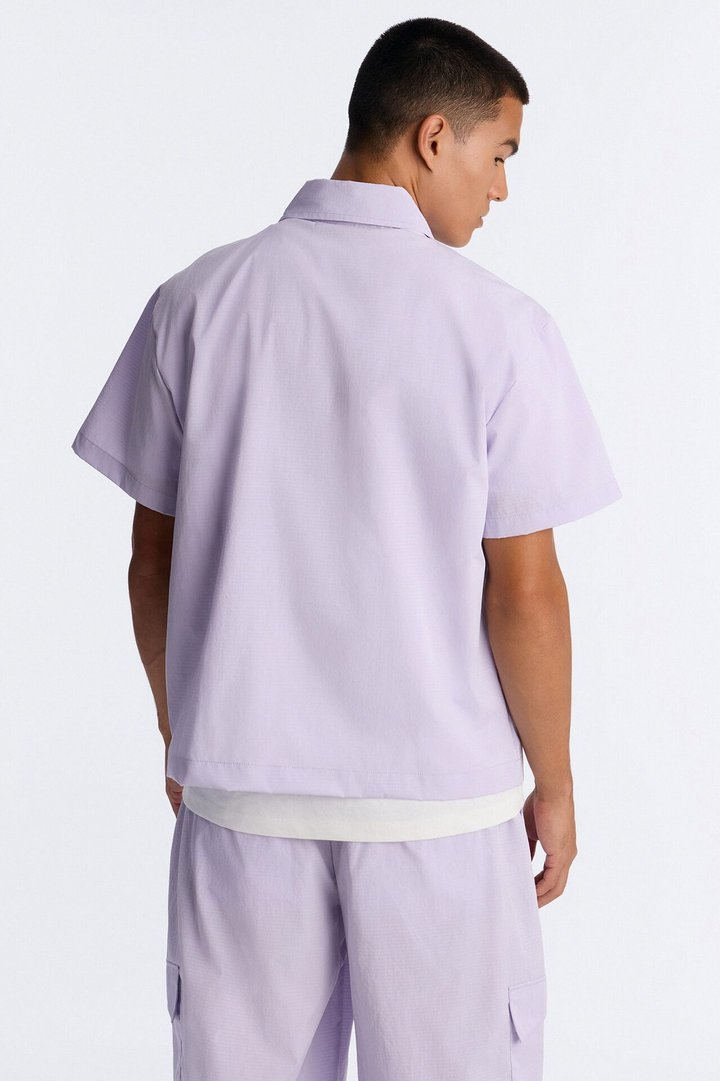 Gable Pocket Quarter Zip Polo - Purple