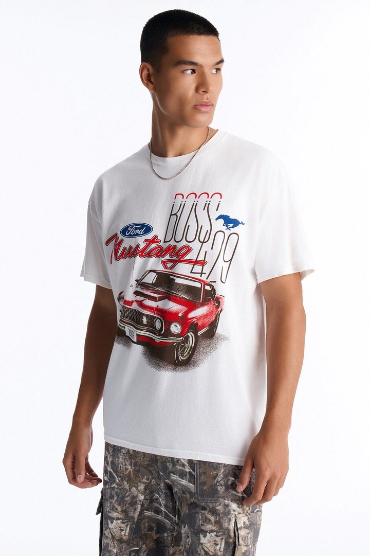 Ford Mustang Boss 429 Vintage Short Sleeve Tee - Cream