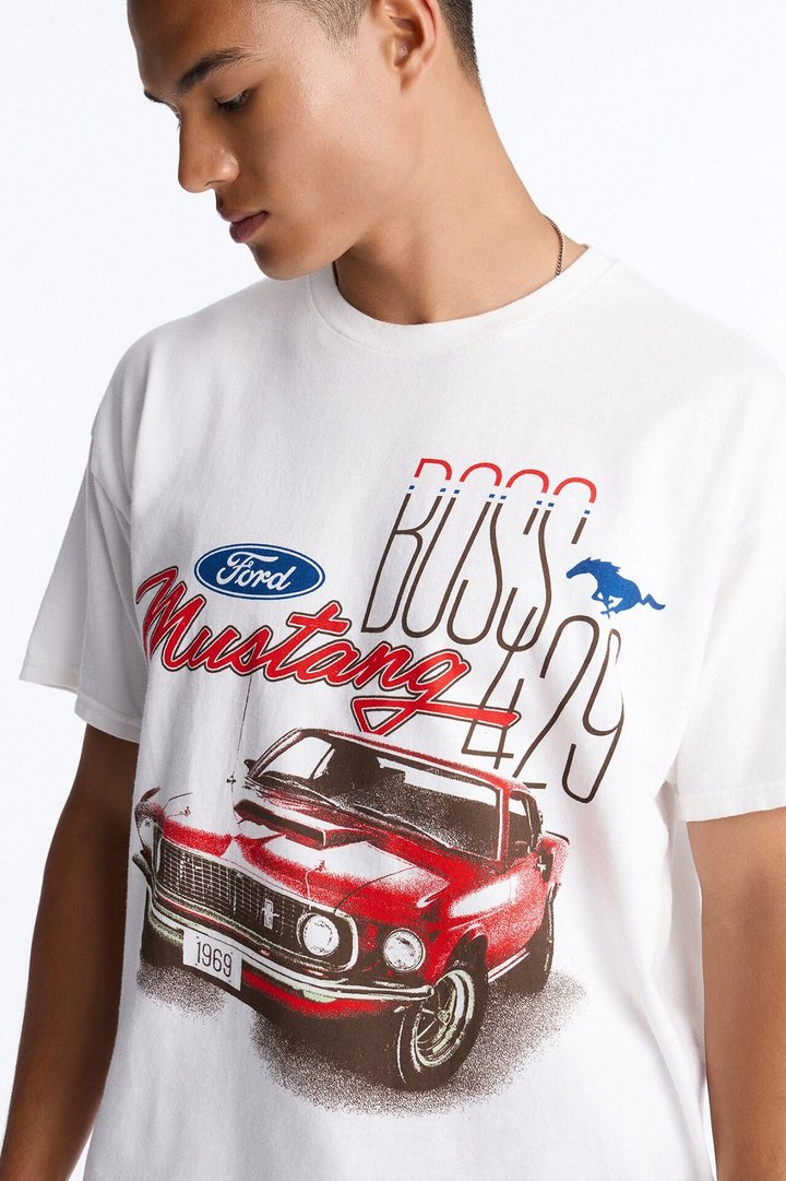 Ford Mustang Boss 429 Vintage Short Sleeve Tee - Cream