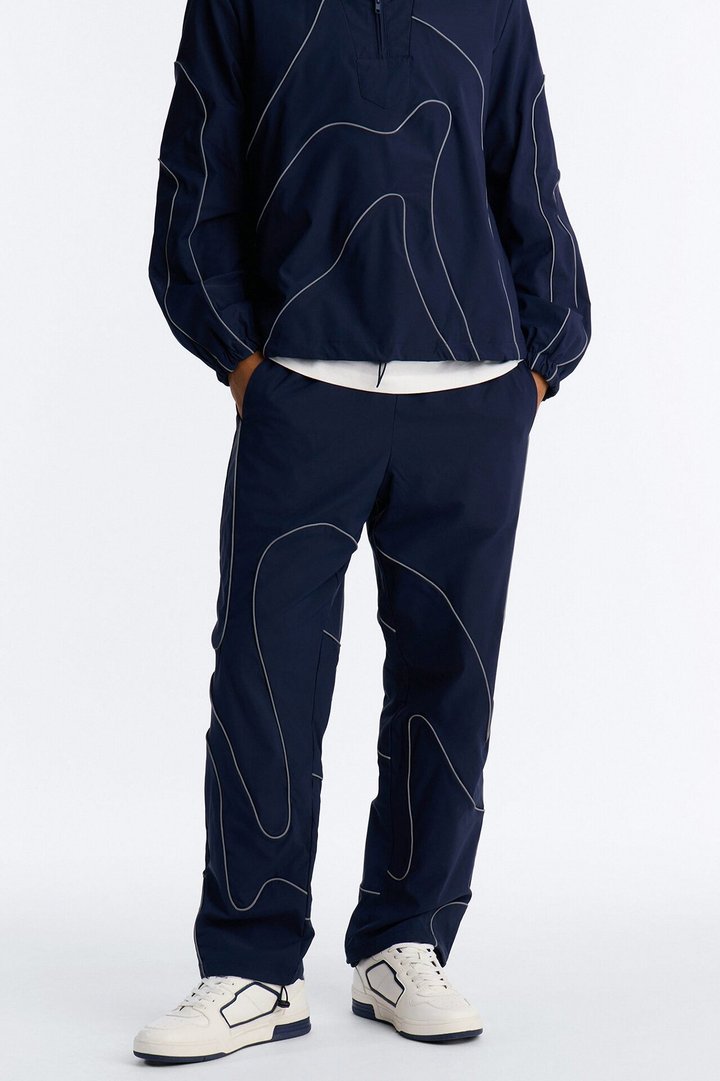 Straight Futuristic Mode Track Pant - Navy
