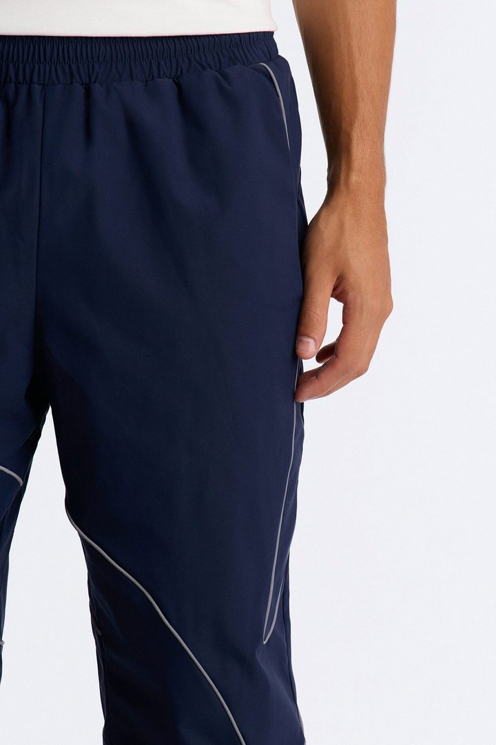 Straight Futuristic Mode Track Pant - Navy