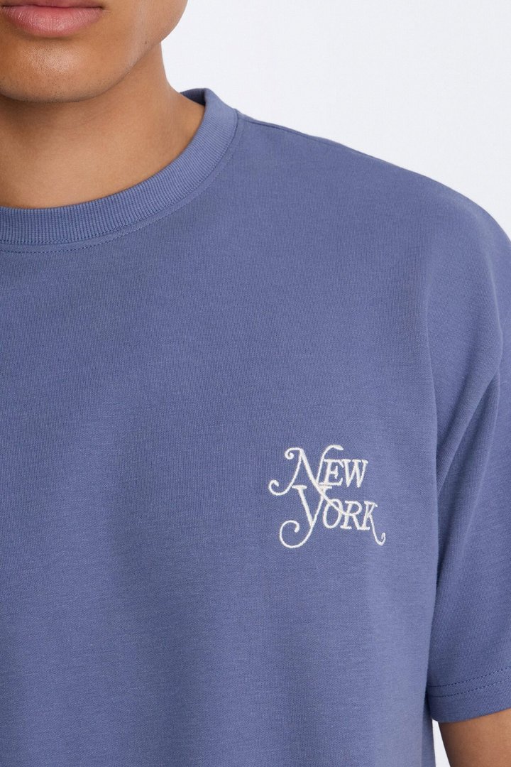 New York Sleepless Nostalgia Short Sleeve Tee - Blue