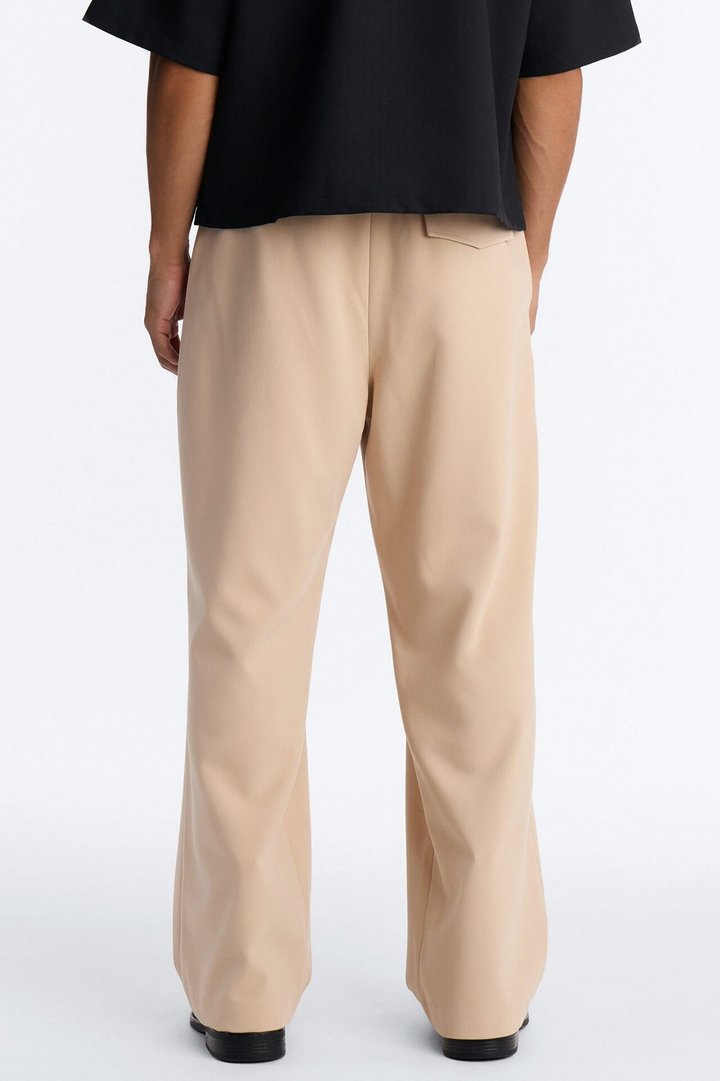Ronan High Waisted Pleated Trousers - Tan